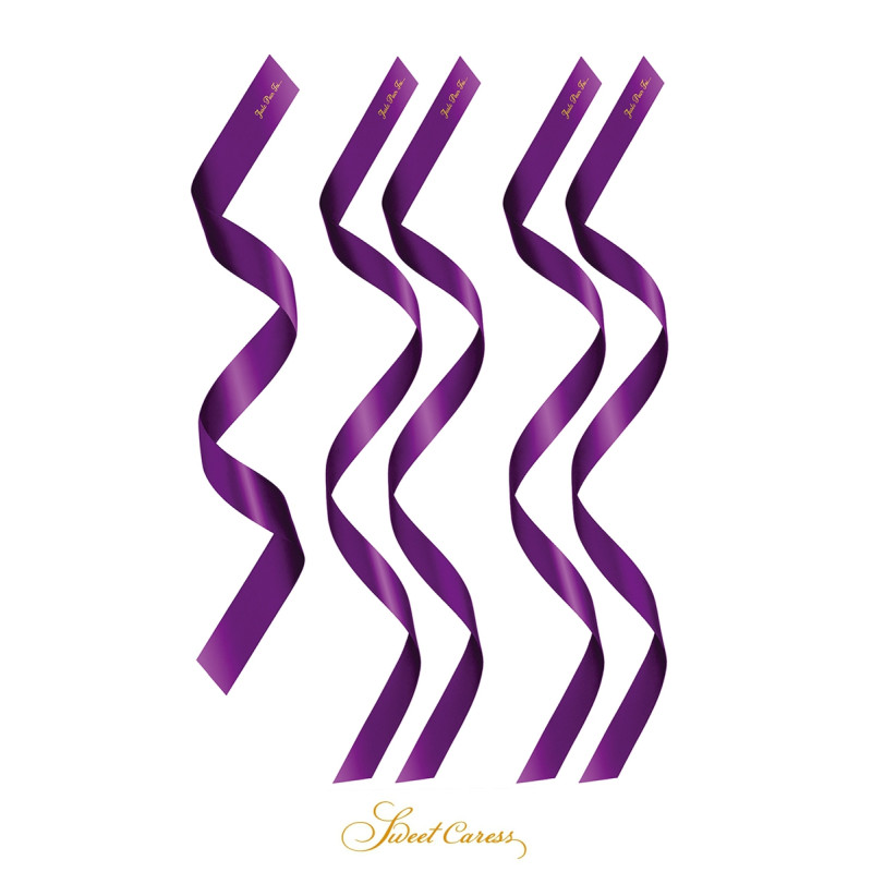 5 liens satin pourpre