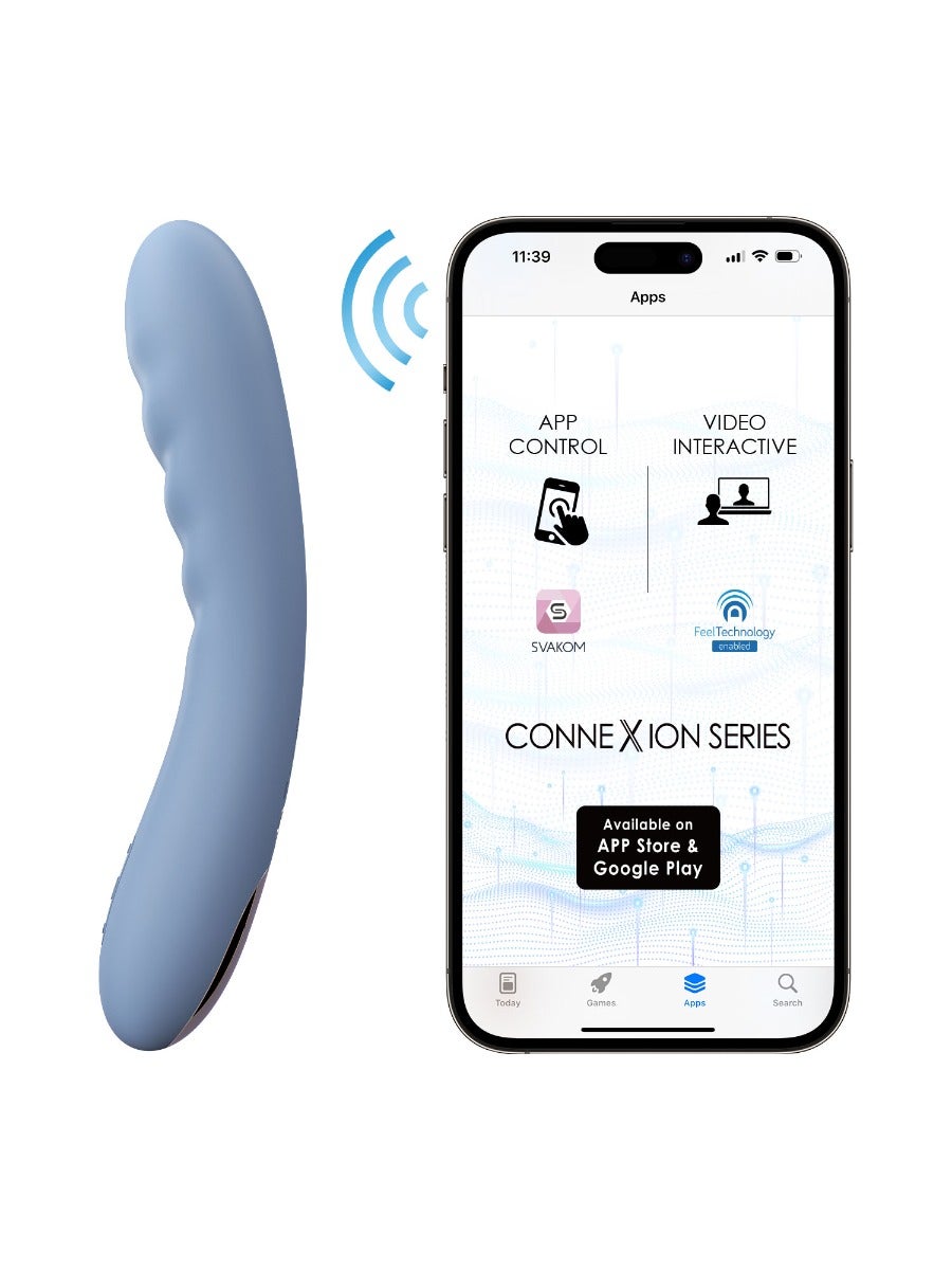 Vibromasseur va-et-vient connecté Ava Neo bleu