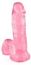 Gode Ventouse Jelly avec Testicules XS Rose Rose